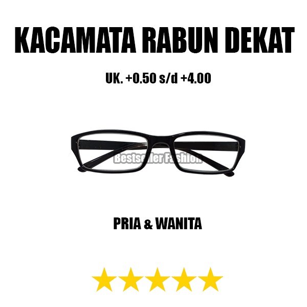 KACAMATA BACA PLUS (+) UK. +0.50 S/D +4.00 RABUN DEKAT FREE BOX UNISEX READING GLASSES BINGKAI KOTAK KECIL