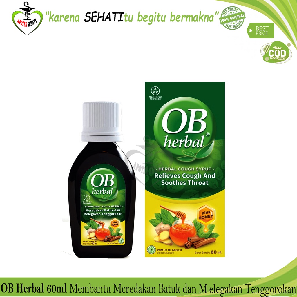 OB HERBAL 60ML SIRUP BATUK BERDAHAK PENGENCER DAHAK MASUK ANGIN