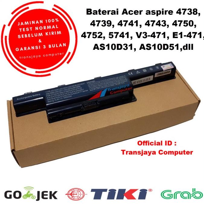 Jual Baterai Battery Laptop Acer Aspire 4738 4739 4741 4743 4750 4752