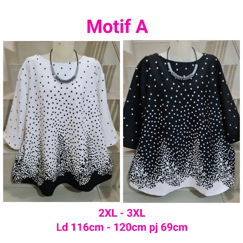 Blouse Scuba Premium Import Jumbo 2XL-3XL-1