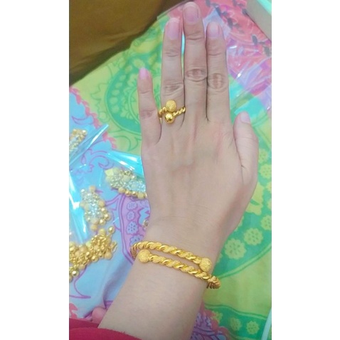gelang set cincin boba terbaru