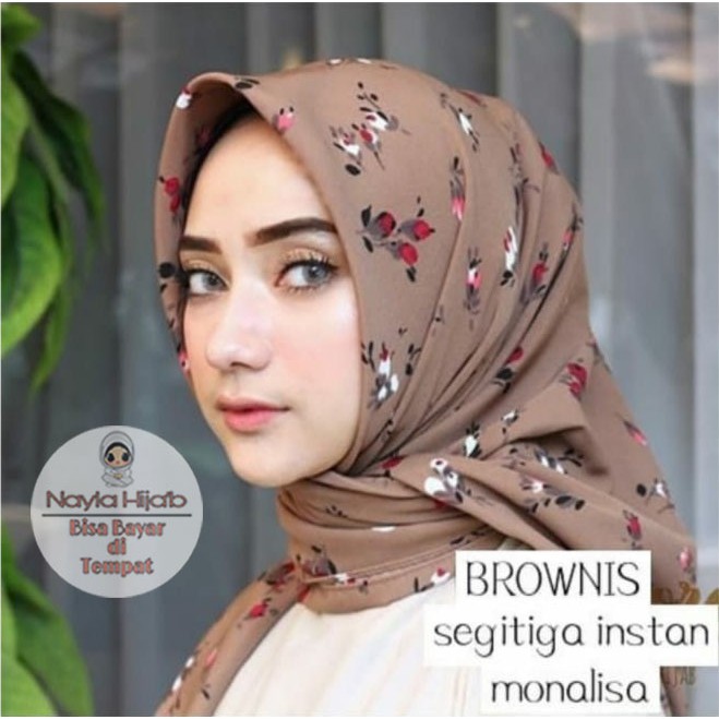 BISA COD Jilbab Instan Terbaru Hijab Segitiga Instan Motif Monalisa Kerudung Termurah Nayla Hijab