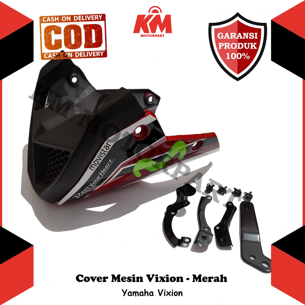 Cover Mesin Engine Old New NVL NVA Tutup Vixion Nemo Movistar Merah Hitam Putih Biru