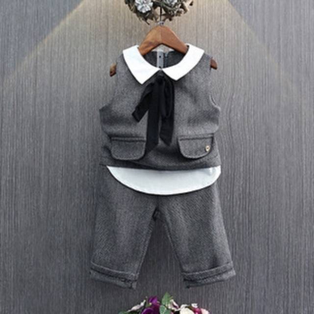 GA2501 HQ GWEN SET GREY / baju kulot anak perempuan import korea