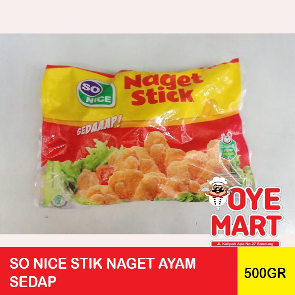 SO NICE STIK NAGET AYAM SEDAP 500GR / CHICKEN STICK NUGGET FROZEN FOOD