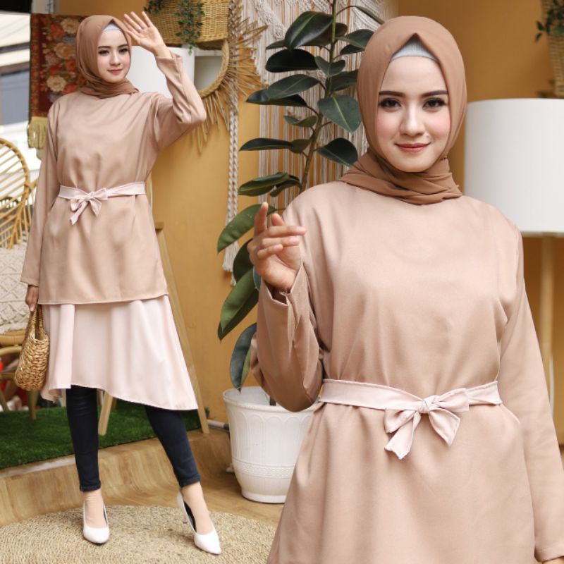 Model Terbaru/Tunik Mosscrepe/Tunik Wanita Kekinian/Tunik Muslimah Kekinian/Tunik Premium/TunikMewah