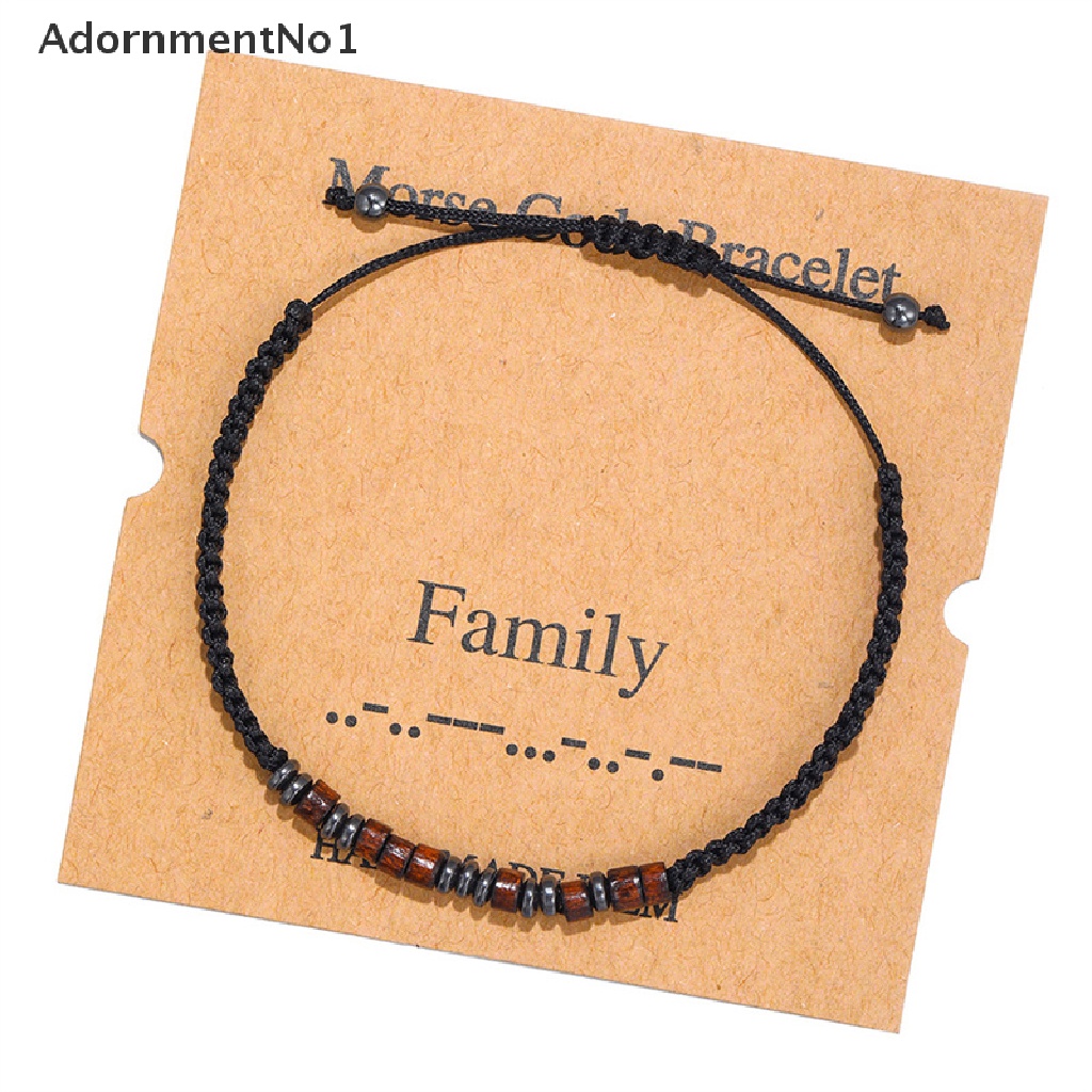 (AdornmentNo1) Gelang Tangan Adjustable Motif Kode Morse Untuk Perhiasan Wanita