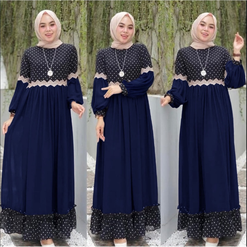 O2 Fashion / Maxi dress melati bisa cod /maxi murah tapi ga murahan/premium kuality/gamis onde model terbaru / gamis cantik