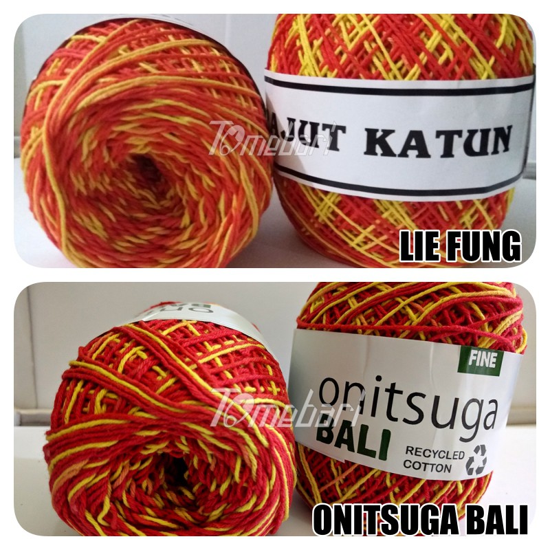 BENANG RAJUT KATUN SEMBUR KUNING MERAH TBS- 031  LIE FUNG ONITSUGA BALI