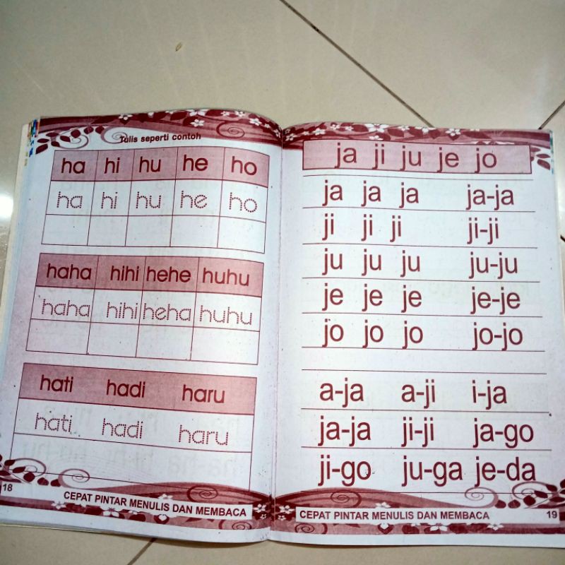 buku cepat pintar menulis dan membaca 48 halaman( 21×28cm)