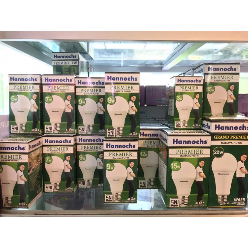 BOLA LAMPU LED HANNOCH 22 watt 20 watt 15 watt 12 watt 9 watt 7 watt 5 watt 3 watt HANNOCH PREMIER