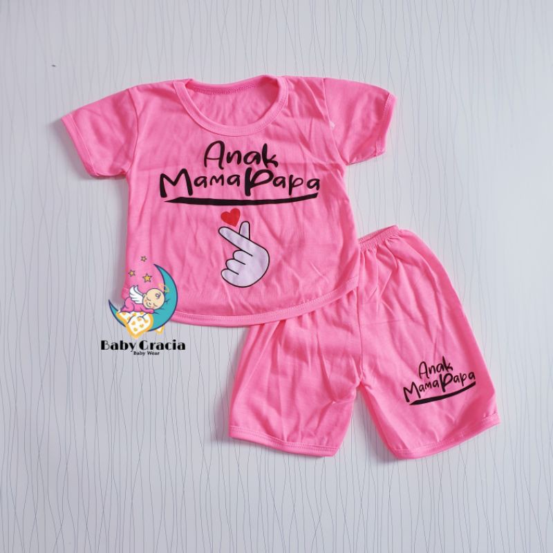 Setelan Anak Dan Bayi / Setelan Baju Motif Anak Mama Papa