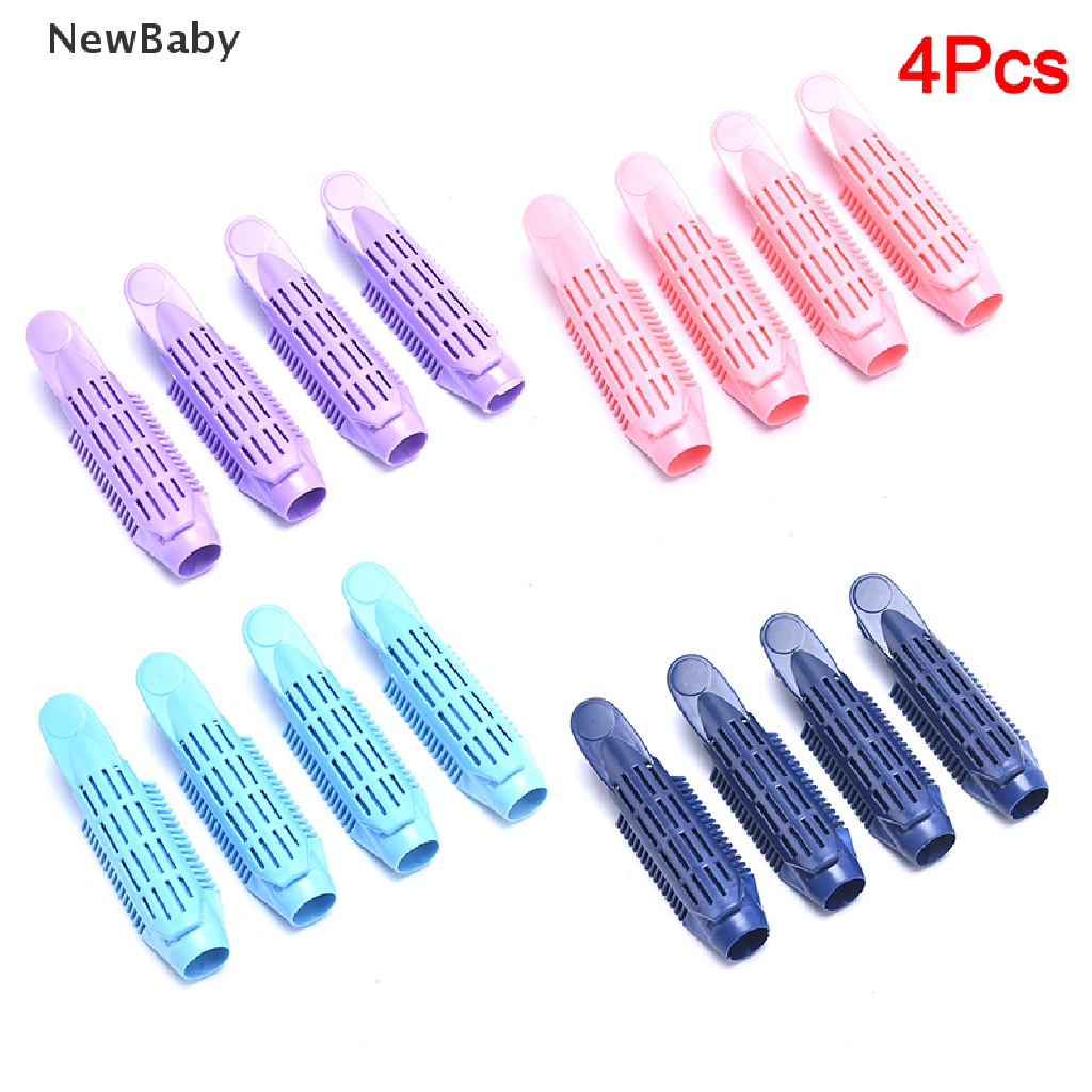 Newbaby 4Pcs Klipjepit Rambut Keriting Bahan Plastik Gaya Natural Untuk Bayianak Perempuan