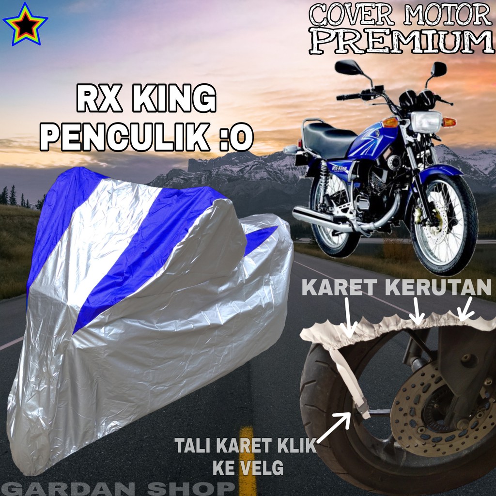 Sarung Motor RX KING PENCULIK :O Silver BIRU Body Cover Penutup Motor Rx King Penculik :O PREMIUM