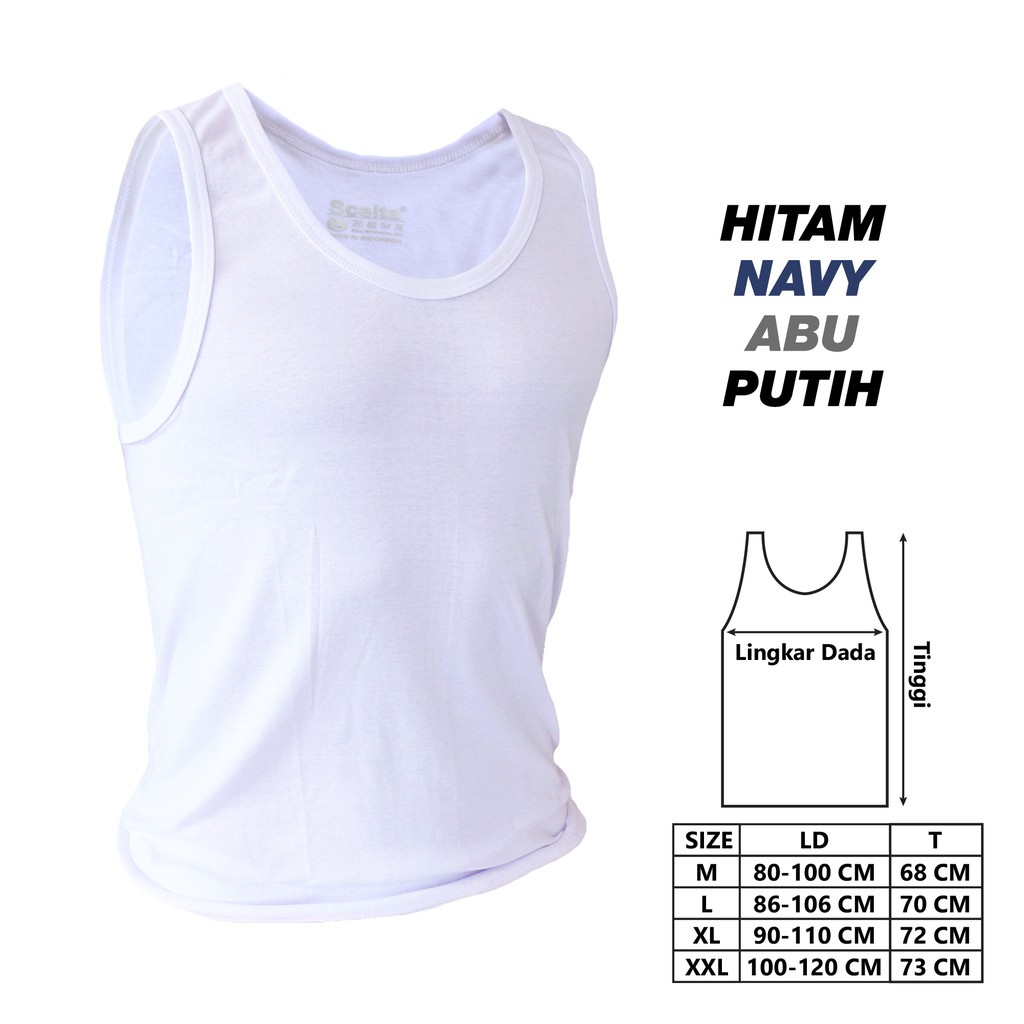 Scelta - (Hitam) Kaos Dalam Singlet Cowok Pria Katun Oblong Sg Sm 8111