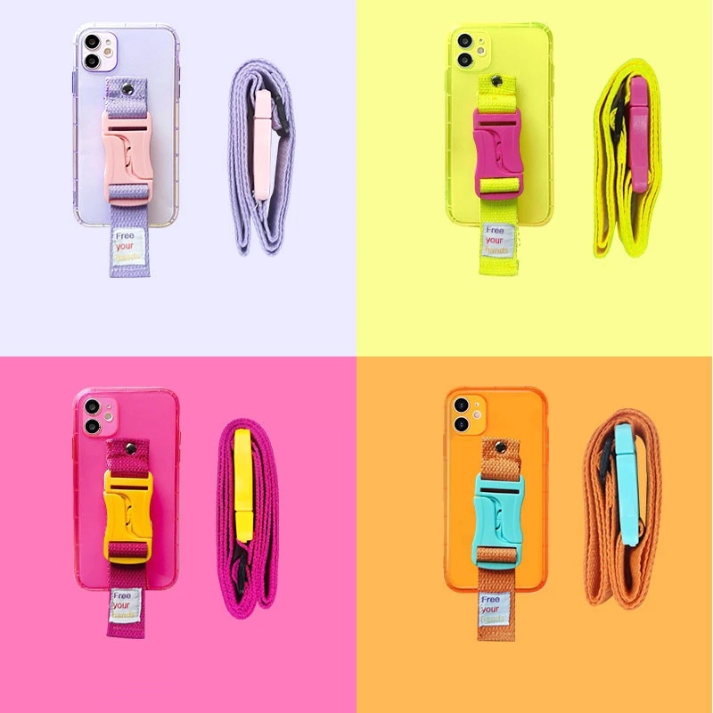 NEON LANYARD CASING TALI GRIP CASE PHONE 13 Pro Max 7 7 PLUS 8 8+ X XS XR XS MAX 11 11 PRO 11 PRO MAX 12 MINI 12 12 PRO 12 PRO MAX