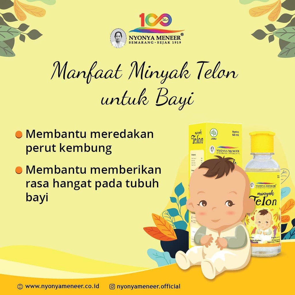 NYONYA MENEER Minyak Telon Bayi SACHET 3ml (BPOM) Nyonya Menir Mener (VH)