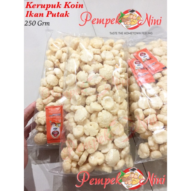 

Kerupuk/Kemplang Koin/Dollar Ikan Putak asli Palembang (Pempek Nini)