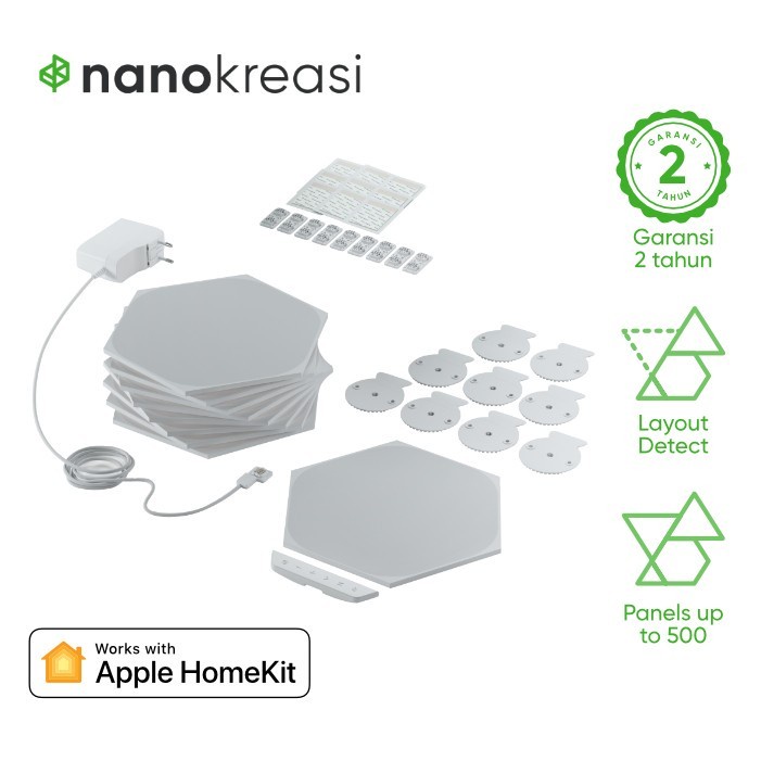 Nanokreasi Shapes Hexagon Starter Kit ( 9 Panels ) Smart Light Panels