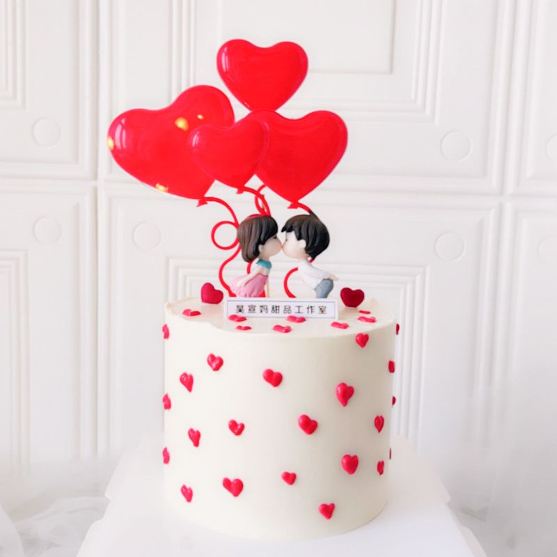 Jual Cake Topper Hiasan Kue Balon Bentuk Hati Topper Heart Topper Kue Topper Happy