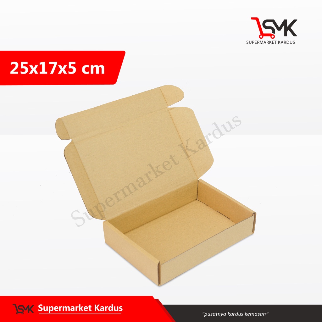 

Box 25x17x5 cm (ERLITA) Kardus/Karton/Kemasan/Paking/Hampers/BoxBaju/BoxKaos/Tinggi5