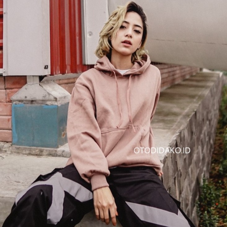 SWEATERHOODIE -  HOODIE JUMPER POLOS SIZE M-XXL (PRIA & WANITA) TERLARIS-MOCCA