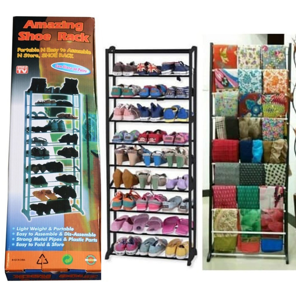 Amazing Shoe Rack Rak Sepatu Portable 10 Susun Rak Jilbab Shopee Indonesia