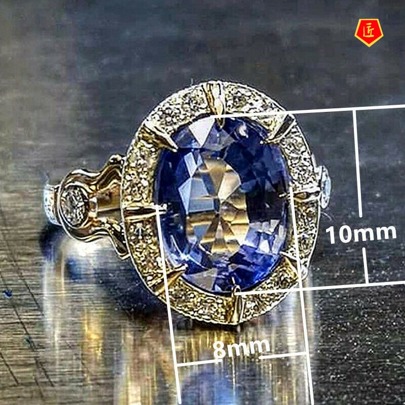 [Ready Stock]Luxury S925 Silver Jewelry Sapphire Ring