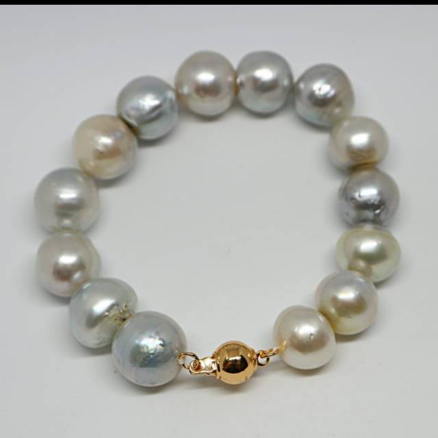 Gelang Mutiara Laut White Silver