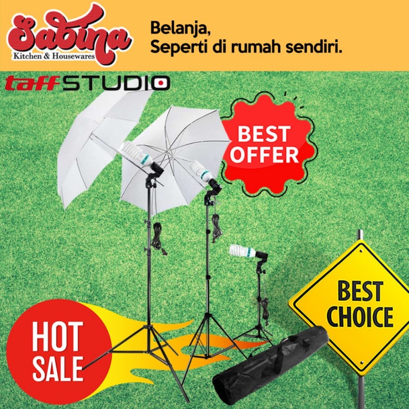 Perlengkapan Lampu Foto Studio Lighting Stand Set Umbrella Reflector