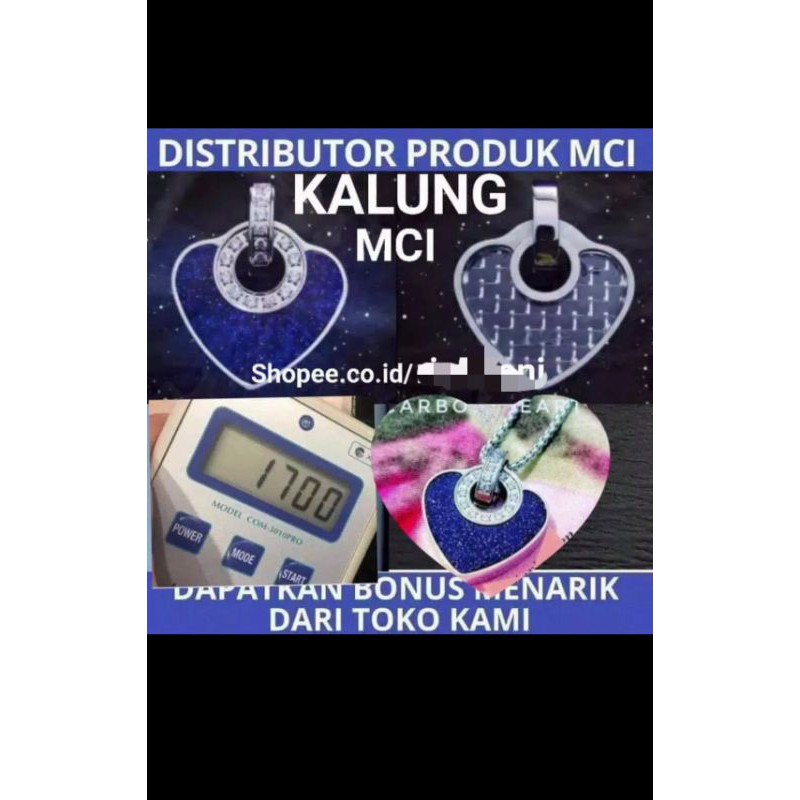 Pendant Biocarbon Heart Blue MCI