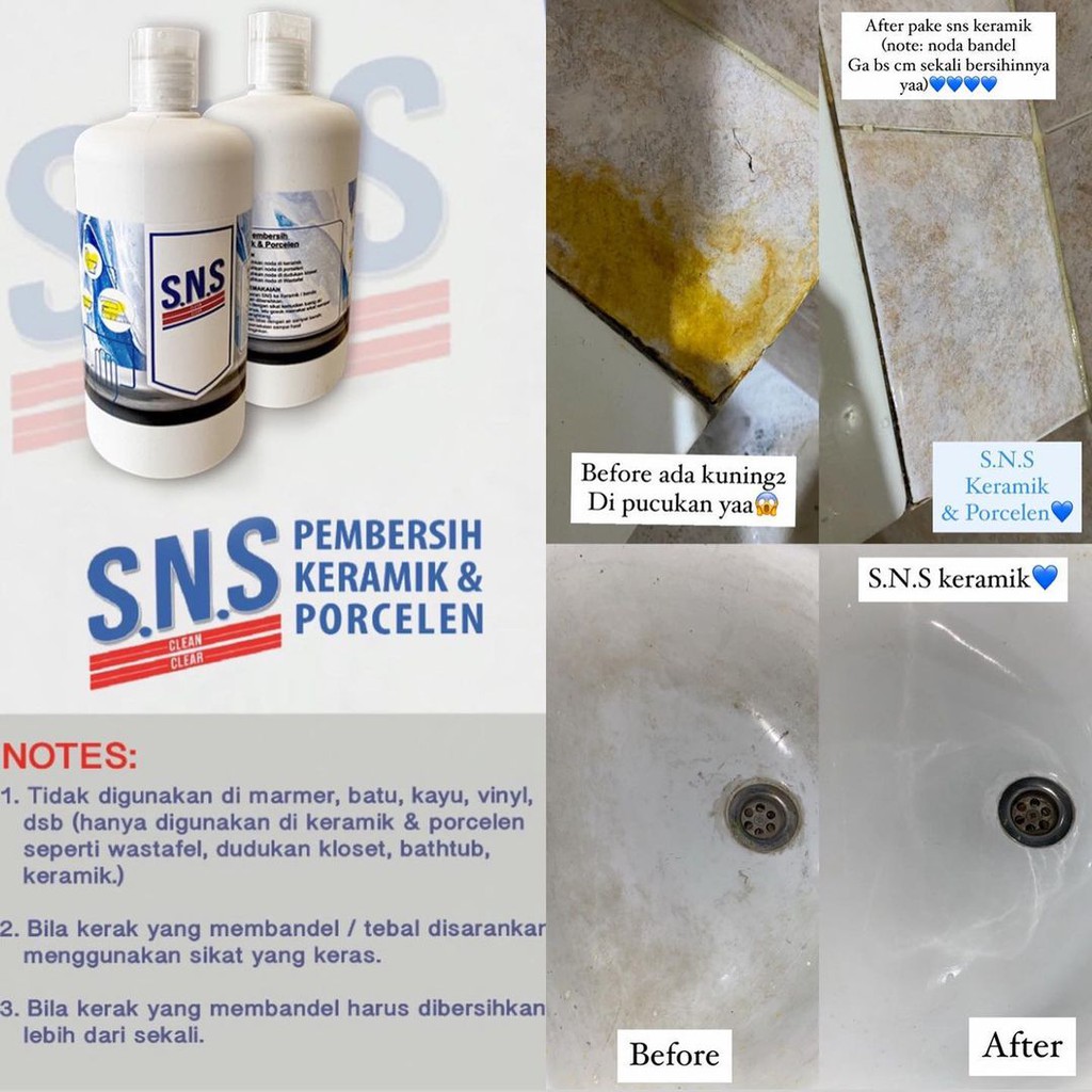 SNS pembersih keramik &amp; Porcelen