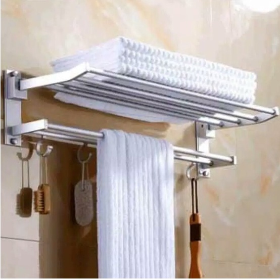 Rak Handuk Gantungan Dinding Stainless Steel Towel Hanger Toilet Kamar Mandi