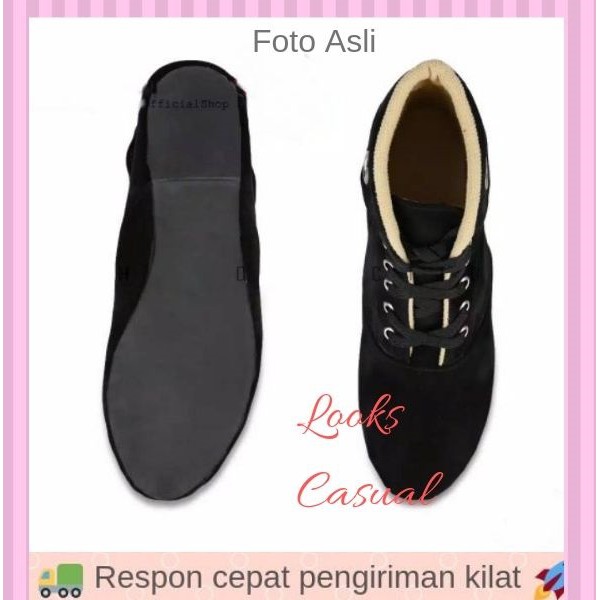 Tjhay® Modenna Sepatu Boots Korea Musim Dingin Casual Trendy Kece Wanita Warna Hitam