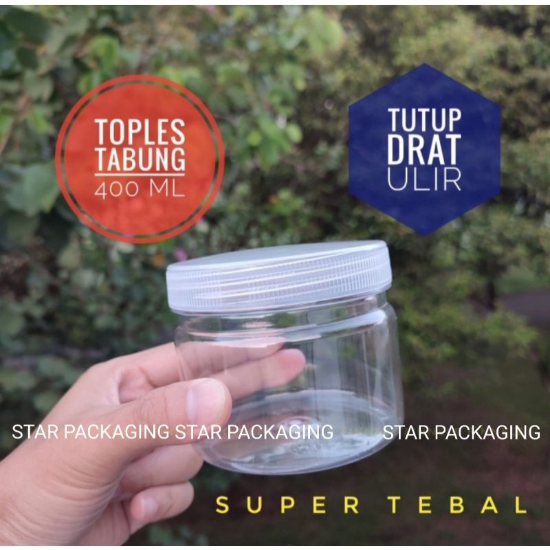 Toples 400ml Toples Plastik 400ml Toples Tabung Silinder 400ml Toples Kue Kering 400ml