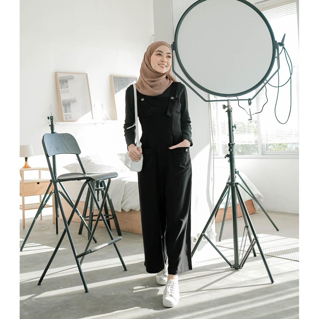 [ Cod ] Borju Overall Basic Polos Fashion Remaja Wanita Muslim Termurah