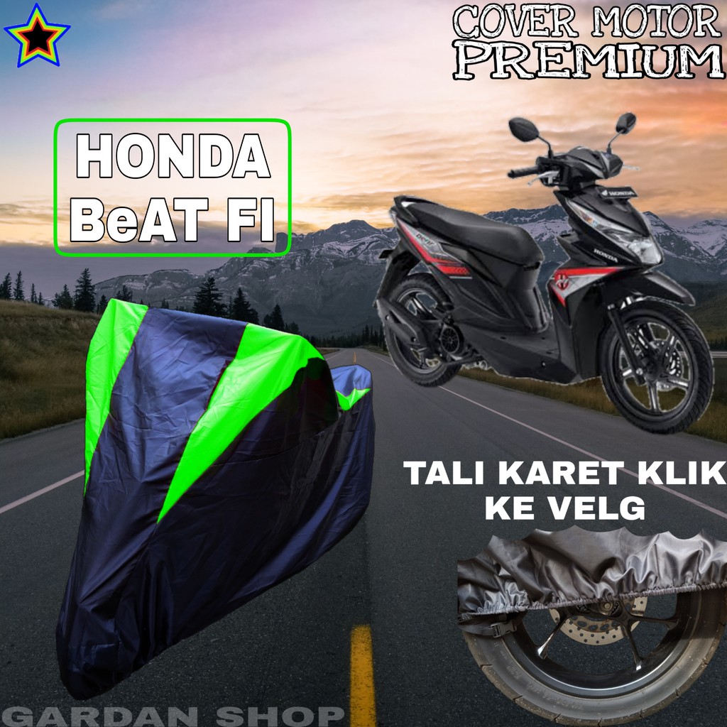 Sarung Motor HONDA BeAT FI Hitam HIJAU Body Cover Penutup Pelindung Motor Honda BeAT PREMIUM