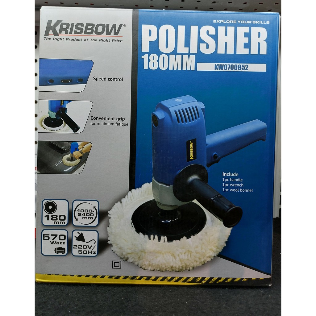 KRISBOW MESIN POLES / POLOSHER TANGAN 18CM / SANDER POLISHER 7IN/ 180MM 570W EP57-18V