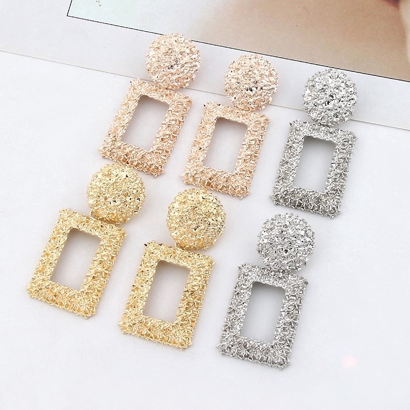 Anting Ala Korea Panjang Anting Trapesium Paduan Anting Aksesoris Fashion