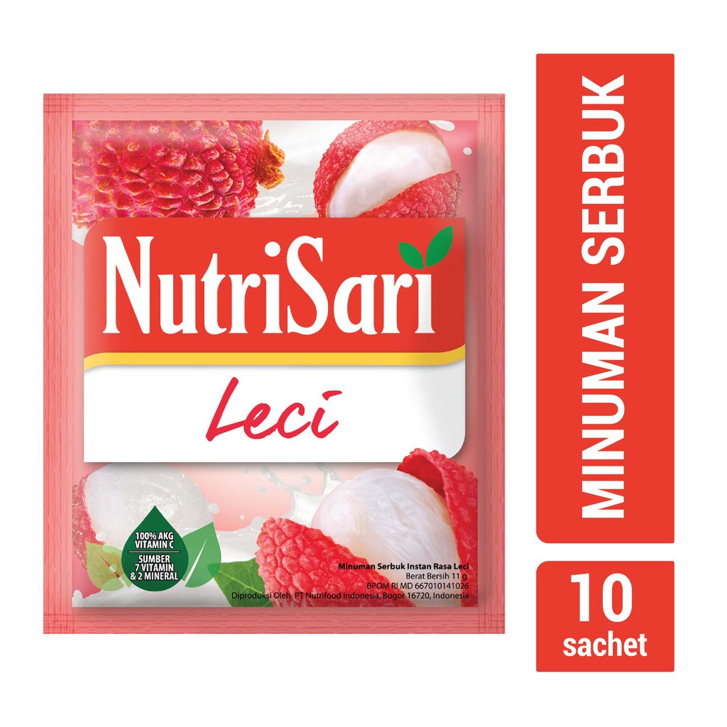 

NUTRISARI SACHET ANEKA RASA NETTO 11 Gr rasa leci dan sweet guava