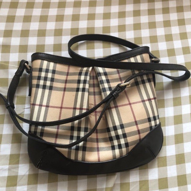 preloved authentic burberry sling bag leather original second tas kulit asli