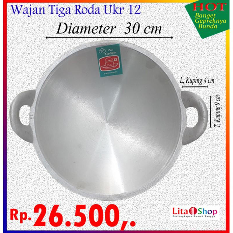 Wajan Kuali/Penggorengan /Alumunium /No. 12 Murah