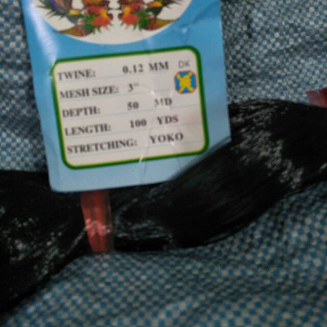 012 Jaring burung hitam 3" tinggi 3.75 meter jaring aja