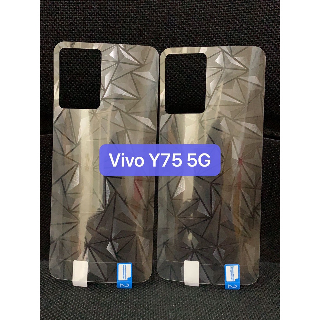 Skin Diamond Vivo Y75  5G Anti Gores Belakang Garskin Design Skin Back Diamond 3D