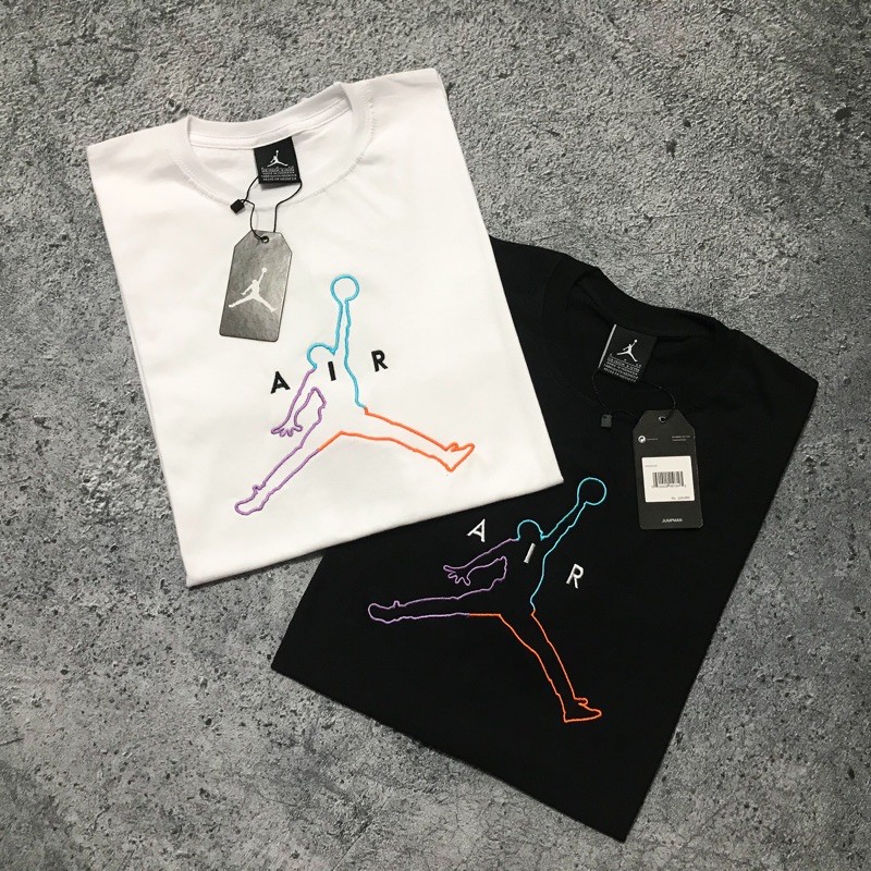 KAOS JORDAN RAINBOW BORDIR - BAJU AIR JORDAN EMBROIDERED TEES TSHIRT MIRROR 1:1 ORI TERMURAH