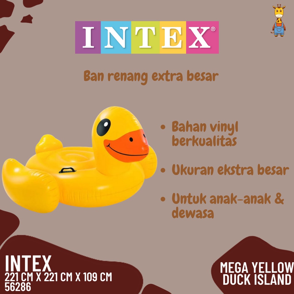 Intex 56286 Mega Yellow Duck Island - Pelampung Ban Renang