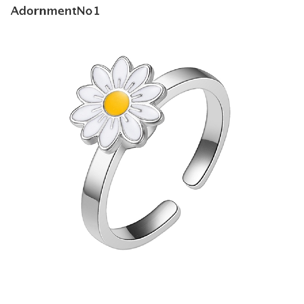 (AdornmentNo1) Cincin Anti Stress Motif Bunga Matahari / Daisy / Planet Untuk Wanita