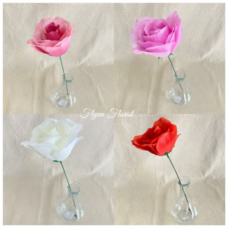 Bunga Artificial Rose Italy X1 (satuan) Bunga Artificial/Bunga Plastik/Bunga Dekorasi/Pernikahan-2