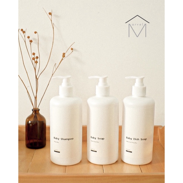 BOTOL SABUN SHAMPOO BAYI 500ML REFILL PUMP MINIMALIS AESTHETIC PUMP 1000ML BABY SOAP