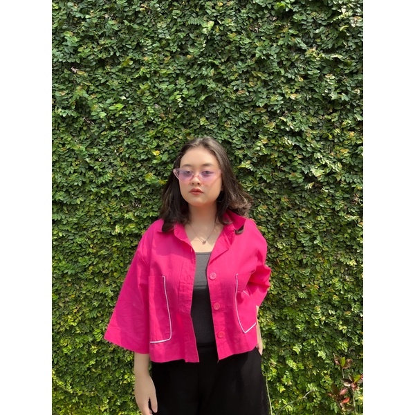 BEFAST - ZRX OOTD Kemeja Crop Wanita DEWIAN / ZORA TOP / Hem Crop Model Terbaru / Pakaian kekinian Remaja Wanita ABG / Kemeja Bisa Di Jadikan Outer / Fashion Ala Wanita Korean Style / Kemeja Crop Polos Trendy / Hem Lengan 3/4